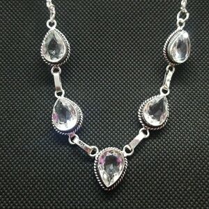 Nwot!! White topaz 925 Sterling necklace handmade
